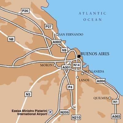 ブエノスアイレスの空港マップ