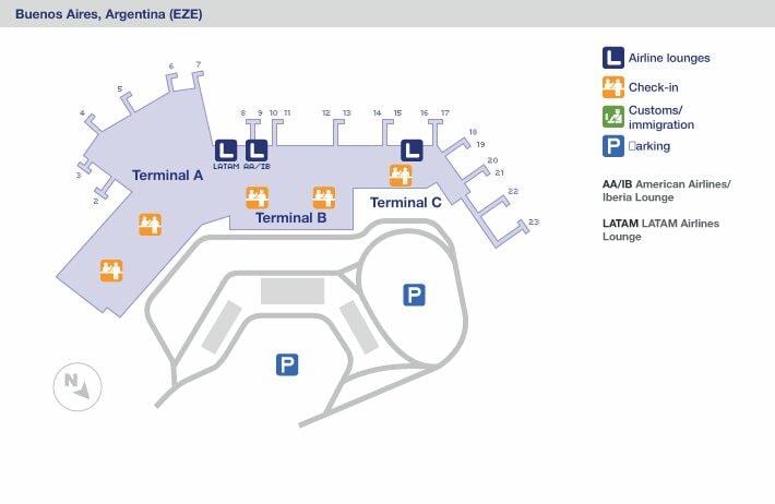ブエノスアイレス空港ターミナルマップ