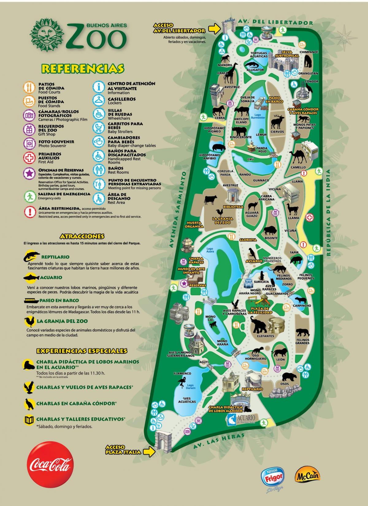 ブエノスアイレスの動物園の地図